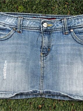 Light Wash Denim Mini Skirt